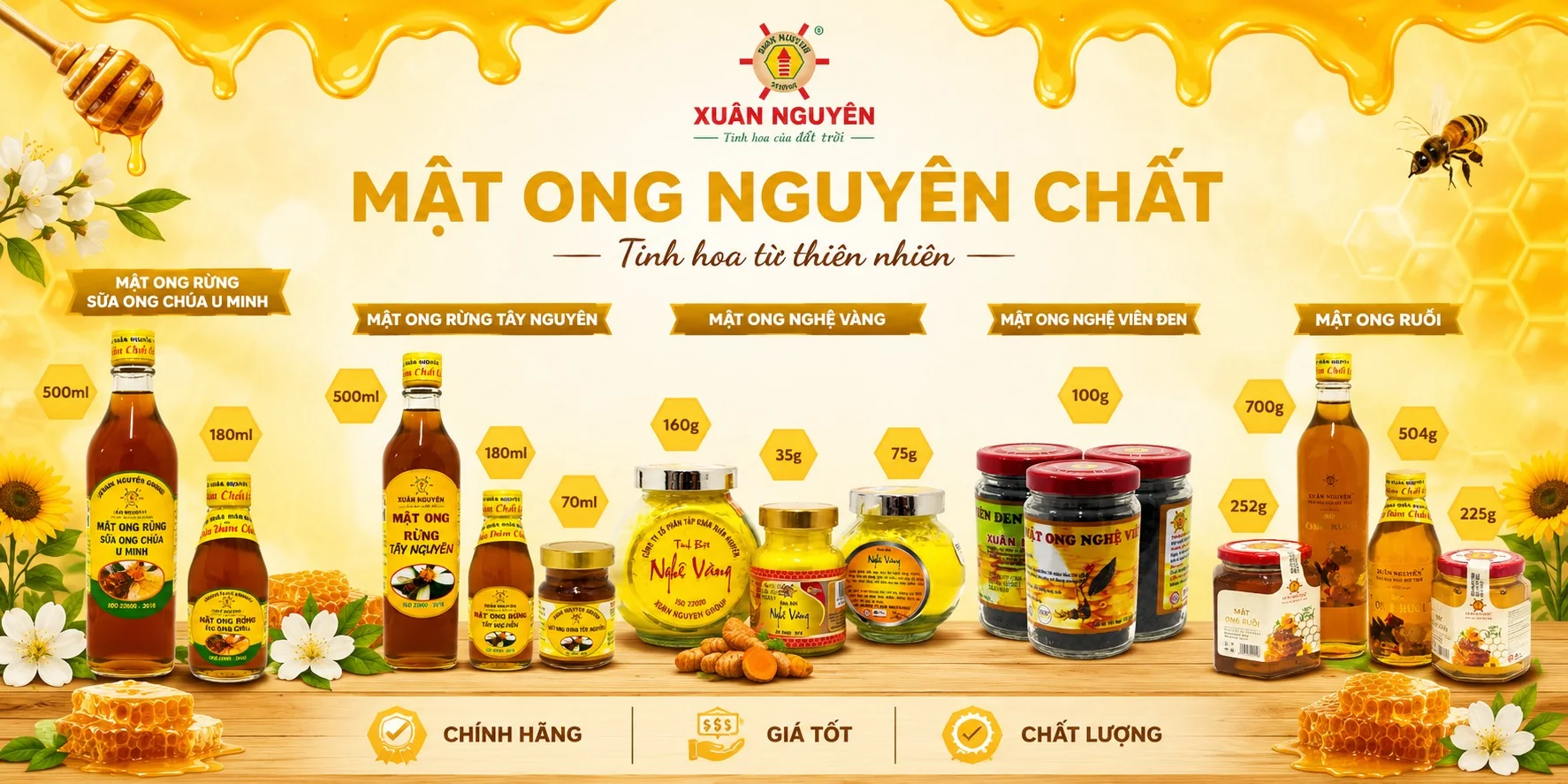 Chuyên cung cấp các sản phẩm Mật ong, bột nghệ, hà thủ ô, dầu dừa, bột tam thất bắc